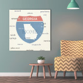 Georgia State Cities Stretched Canvas Print