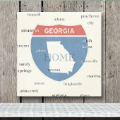Georgia State Cities Stretched Canvas Print
