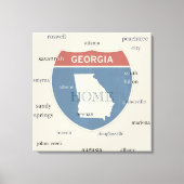 Georgia State Cities Stretched Canvas Print (Voorkant)