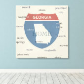 Georgia State Cities Stretched Canvas Print (Insitu (Houten vloer))