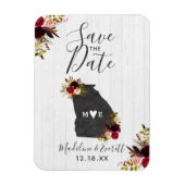 Georgia State Destination Rustic Save the Date Magneet (Verticaal)