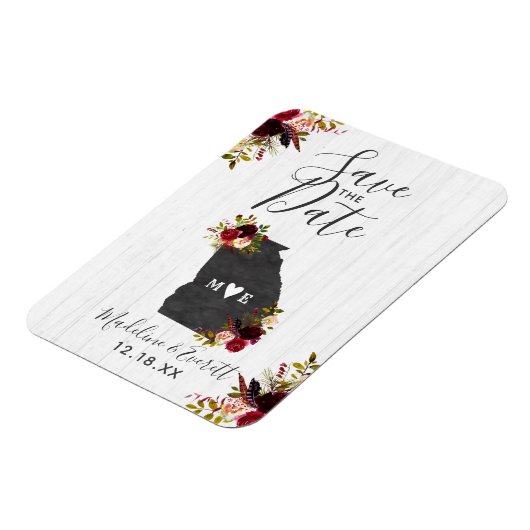 Georgia State Destination Rustic Save the Date Magneet (Linkerzijde)