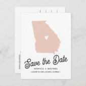 GEORGIA State Destination Wedding any COLOR! Aankondigingskaart (Voorkant / Achterkant)