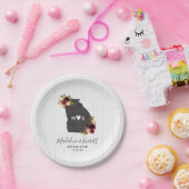 Georgia State Destination Wedding Monogram Papieren Bordje (Feest)