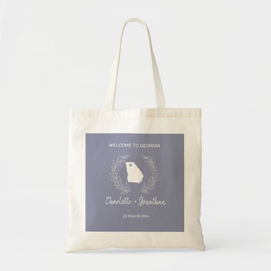 Georgia State Destination Wedding Welcome Tote Bag (Voorkant)