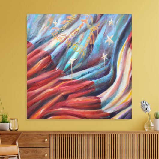 Georgia State Flag - Canvas Afdrukken (Insitu (Woonkamer))