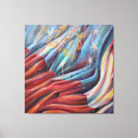 Georgia State Flag - Canvas Afdrukken