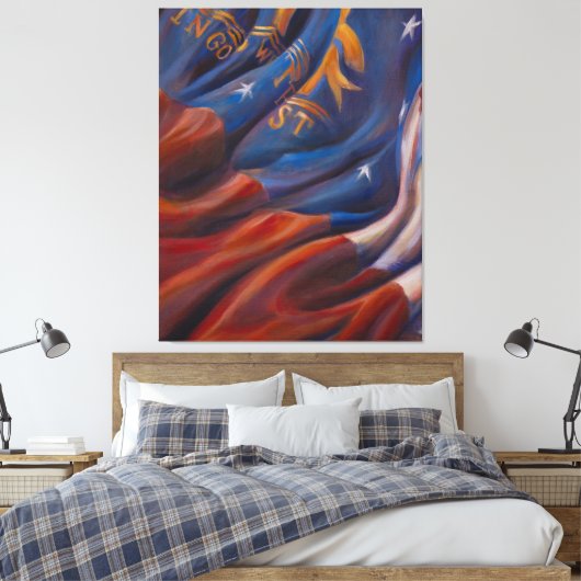 Georgia State Flag - Canvas Afdrukken (Insitu (Slaapkamer))