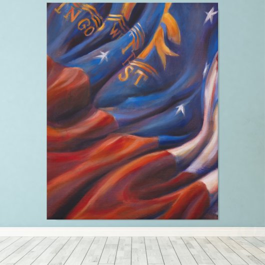 Georgia State Flag - Canvas Afdrukken (Insitu (Houten vloer))