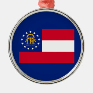 Georgia State Flag Design Decor Metalen Ornament