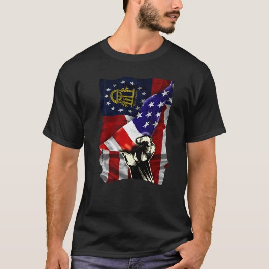 Georgia State Flag Distressed US American Patrioti T-shirt (Voorkant)