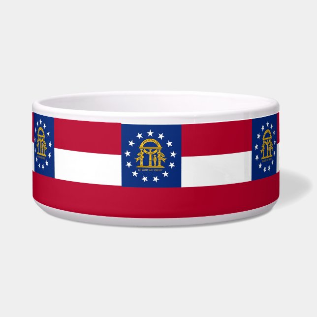 Georgia State Flag Pet Bowl Voerbakje (Voorkant)