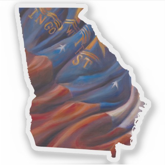 Georgia State Flag Schilderen Sticker (Voorkant)