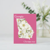 Georgia State Flower Collage Map Briefkaart (Staand voorkant)