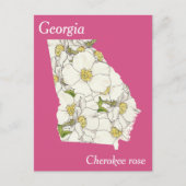 Georgia State Flower Collage Map Briefkaart (Voorkant)