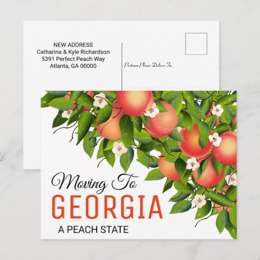 Georgia State Fruit Peaches | Adres wijzigen Briefkaart (Voorkant / Achterkant)