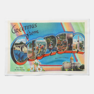Georgia State GA Old Vintage Travel Souvenir Theedoek