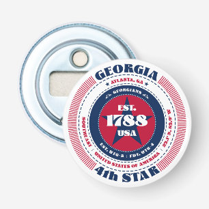Georgia State Information Circle Button Flesopener