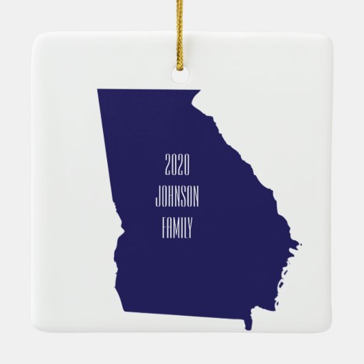 Georgia State-kerstversiering Keramisch Ornament (Achterkant)