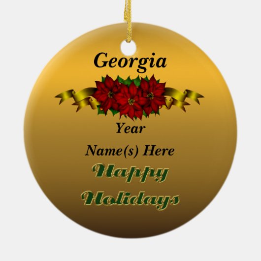 Georgia State-kerstversiering Keramisch Ornament (Achterkant)