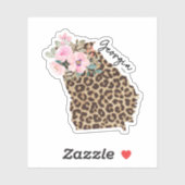 Georgia State Leopard Print met bloemen Sticker (Vel)