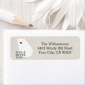 Georgia State Liefdeskaart Home Sweet Home Aangepa Etiket (Insitu)