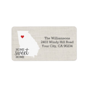 Georgia State Love Map Home Sweet Home Aangepast Etiket