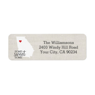 Georgia State Love Map Home Sweet Home Aangepast Etiket
