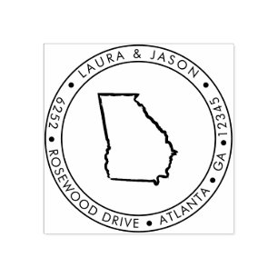 Georgia State Map Adres Wood Art Stempel