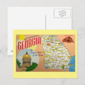 Georgia State Map Briefkaart (Voorkant / Achterkant)