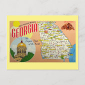 Georgia State Map Briefkaart (Voorkant)
