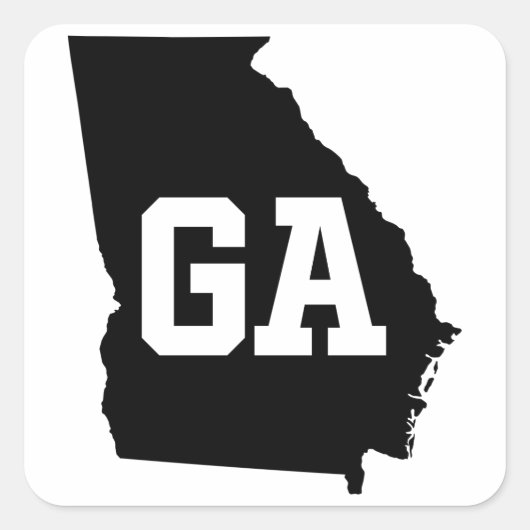 Georgia State Map GA Afkorting Stickers (Voorkant)