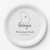 Georgia State Map Personalized Family Reunion Papieren Bordje (Voorkant)