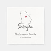 Georgia State Map Personalized Family Reunion Servet (Voorkant)