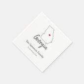 Georgia State Map Personalized Family Reunion Servet (Hoek)