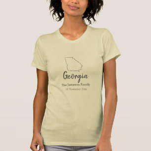 Georgia State Map Personalized Family Reunion T-shirt