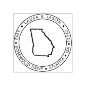 Georgia State Map Retouradres Wood Art Stamp Rubberstempel (Afrduk)