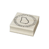 Georgia State Map Retouradres Wood Art Stamp Rubberstempel (Stempel)