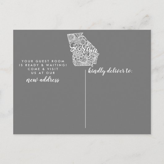 GEORGIA State Moving Aankondiging Post Kaart (Achterkant)