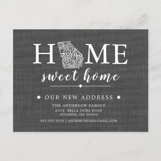 GEORGIA State Moving Aankondiging Post Kaart (Voorkant)