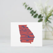 Georgia State Name Word Art Red Briefkaart (Staand voorkant)