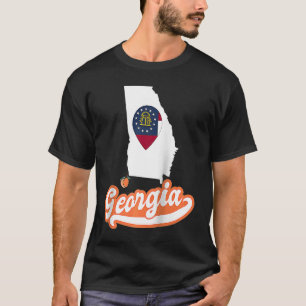 Georgia State outline met vlag Love GA Raglan T-shirt
