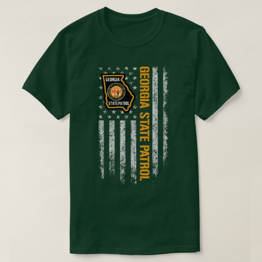 Georgia State Patrol American Flag  T-shirt (Design voorkant)