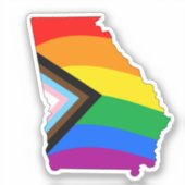Georgia State Pride LGBTQ Progress Pride Sticker (Voorkant)