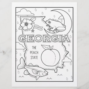 Georgia State Shape and Facts Kleurplaat Flyer
