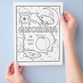 Georgia State Shape and Facts Kleurplaat Flyer (Hand)