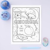 Georgia State Shape and Facts Kleurplaat Flyer (Enkel)