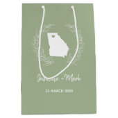 Georgia State Silhouette Wedding Jubileum Medium Cadeauzakje (Voorkant)