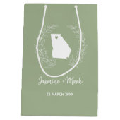 Georgia State Silhouette Wedding Jubileum Medium Cadeauzakje (Achterkant)