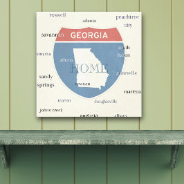 Georgia State Steden Opgespannen Canvasprint Canvas Afdruk